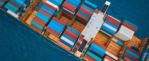 Freight ship in ocean